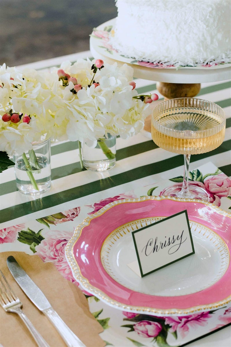 Hester & Cook Disposable Paper Placemats for Dining Table - Peonies Flower Square Place Mats for Parties - 18 Sheets Per Pad American Made - Image 2